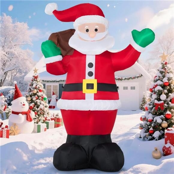 Amazon.com: Holiday Essence - 6 Ft Christmas Inflatable  6 FT Christmas Inflatable Santa with Gift Bag, Blow Up Xmas Inflatable